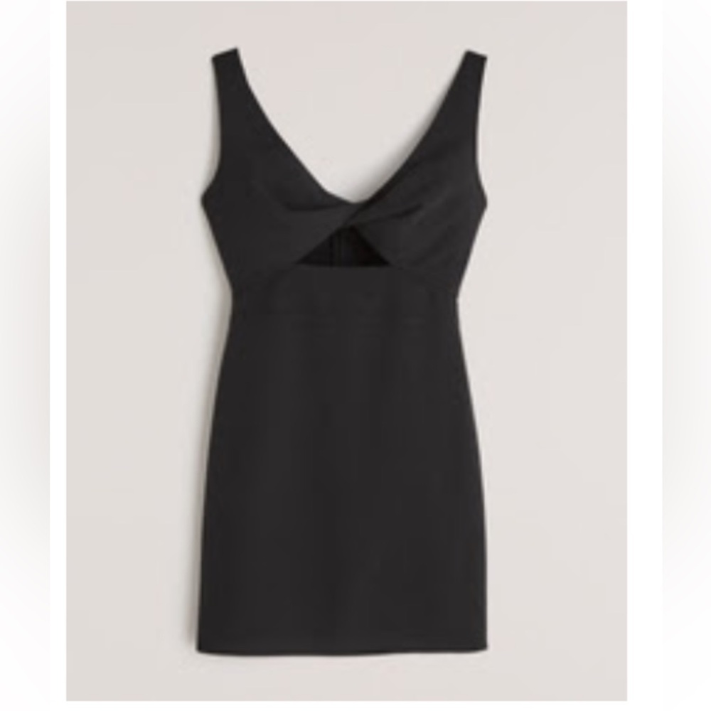 Abercrombie and fitch twist front cutout slip dress in black size medium